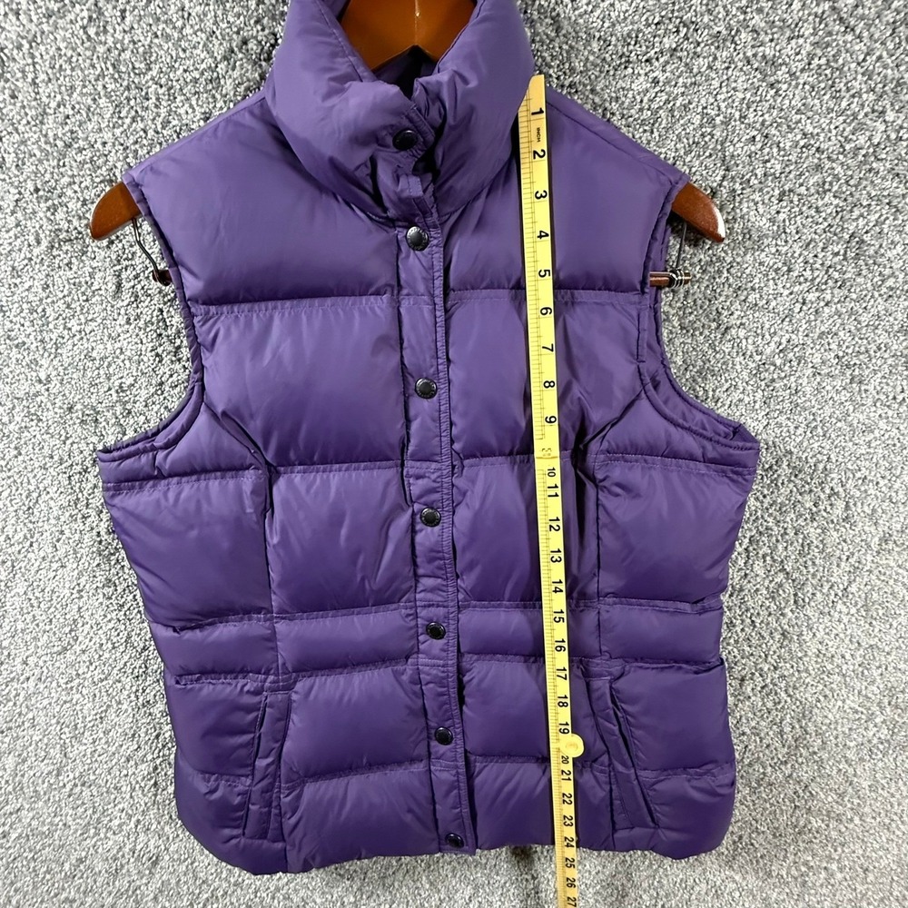 Lands' End Women's Down Puffer Vest Purple Small 6-8 Snap Front Quilted Nylon - Picture 6 of 9